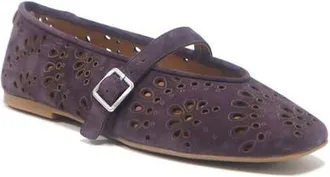Gentle Souls Wini Laser-Cut Mary Jane Flat in Mauve Suede at Nordstrom, Size 6.5