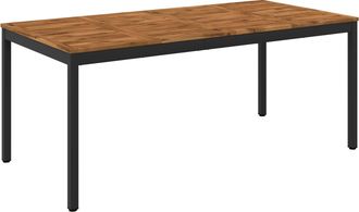 vidaXL Mesa De Cena De Jard&iacute;n Natural Y Negro 147 X 88,5 X 75 Cm Vidaxl