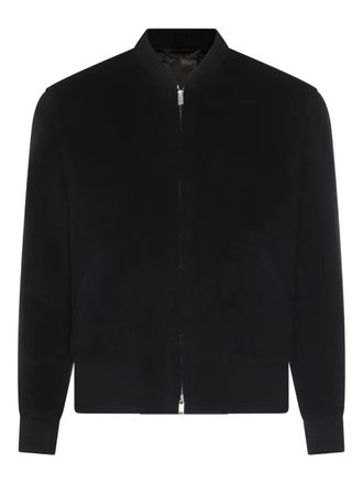Lardini wool zip-front bomber jacket - Black