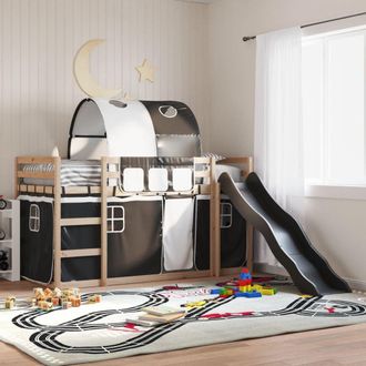 Berkfield Home Bunk Bed without Mattress with Slide White & Black 80x200 cm