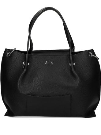 A|X Armani Exchange logo-detail tote bag - women - Polyurethane/Polyester/Polyester - One Size - Black