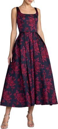 Mac Duggal Brocade Square Neck Dress in Fuchsia Multi at Nordstrom, Size 12