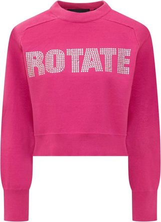 Rotate Logo Jumper Sweater - Dames - Ronde hals truien - Roze - XS - Katoen - Truien & Vesten