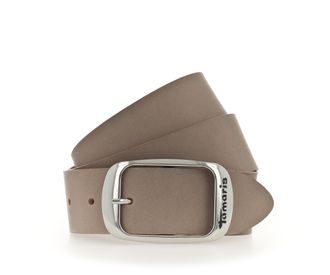 Tamaris Lederg&uuml;rtel TAMARIS, Damen, Gr. 11,5, grau (taupe), Rindsleder, unifarben, G&uuml;rtel Lederg&uuml;rtel, Doppelschliesse in gl&auml;nzendem Silber