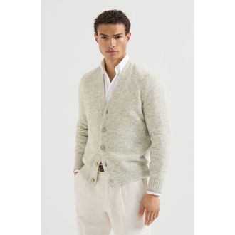 Brunello Cucinelli Alpaca, cashmere and wool cardigan in Medium Grey at Nordstrom, Size 62 It