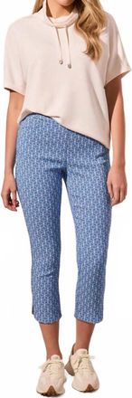 Tribal Pull On Capri Pants In Riviera