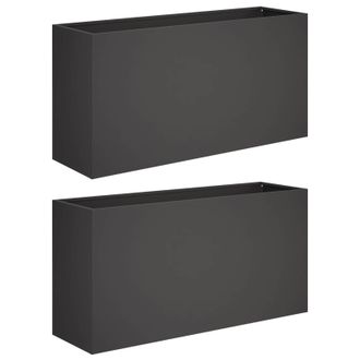vidaXL Macetero De Jard&iacute;n 2 Uds. Negro 100 X 30 X 40 Cm Vidaxl
