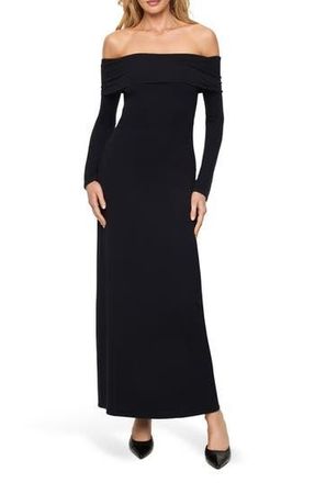 L*Space Carrie Long Sleeve Off the Shoulder Cover-Up Maxi Dress in Black at Nordstrom Rack, Size X-Small