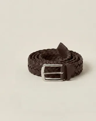 Luca Faloni Chocolate Brown Leather Western Calf Leather Belt