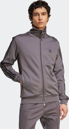 adidas Trainingsjacke ADIDAS ORIGINALS CLASSIC TT, Herren, Gr. M, grau strata, schwarz, Obermaterial: 52% Baumwolle, 48% Polyester, normal, Jacken Trainingsj