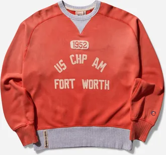 Champion Men s 50 s Saddle Crewneck Sweatshirt Orange