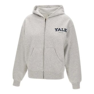 Sporty & Rich Yale Classic Zip Hoodie - female - Sporty & Rich - Zip-throughs - Gray - XS - Sweatshirts & Hoodies
