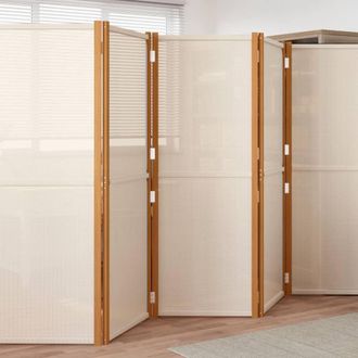 Berkfield Home 5-Panel Room Divider Cream White 350x180 cm in Beige