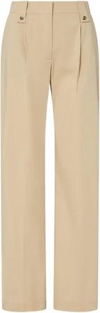 Liu Jo Pantaloni straight in popeline - Dames - Wijde Broeken - Bruin - S - Leer - Broeken
