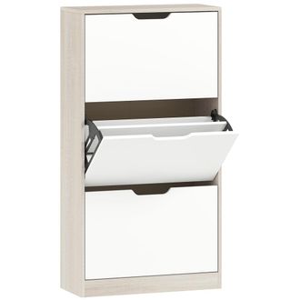 HOMCOM Zapatero 62.5x26x117.5 cm roble y blanco