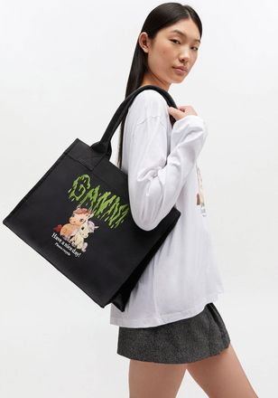 Ganni Mixed Pony Printed Large Tote