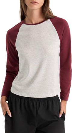 Good American Long Sleeve Raglan T-shirt in Vintage Grey at Nordstrom, Size X-Large