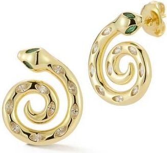 Glaze Jewelry Swirl Snake Stud Earrings in Gold at Nordstrom Rack