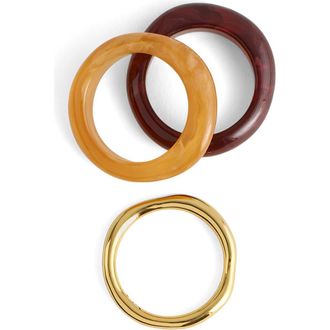 Madewell Set of 3 Sculptural Resin Stacking Rings in Dusty Claret at Nordstrom, Size 8