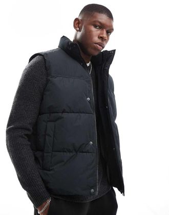 Jack & Jones puffer vest in black