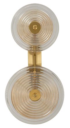 Mauro Ferretti Aplique de metal y cristal dorado 25x10x52 cm