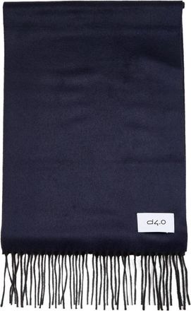 D4.0 Logo-patch Sjaal - Heren - Wintersjaals - Blauw - ONE Size - Kasjmier - Accessoires
