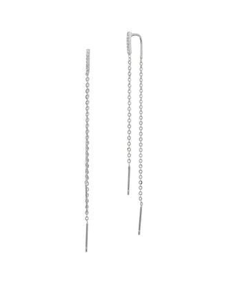 Savvy Cie Jewels Silver Cz Threader Earrings