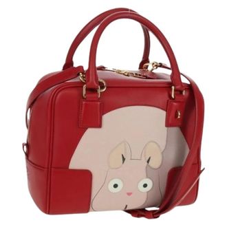 Loewe Pre-owned Handtas - Dames - Vintage Handtas - Rood - ONE Size - Leer - Vintage