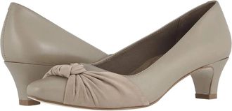Walking Cradles Isla Pump Taupe Leather Nubuck Knot Kitten Heel ZAP1022