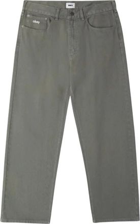 Obey Bigwig Baggy Denim - Heren - Loose Fit Jeans - Groen - W32 - Denim - Jeans