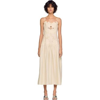 Sandro Guipure maxi dress in Ecru at Nordstrom, Size 40 Eu