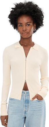 Sanctuary Only Yours Ribbed Zip Sweater Womens Sweater Collagen : LG (US 10-12), Polyester/Viscose