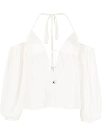 Patrizia Pepe Semi-doorzichtige blouse - Wit