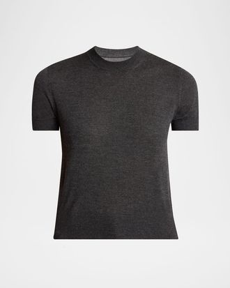 Givenchy Cashmere Short-Sleeve Crewneck Sweater