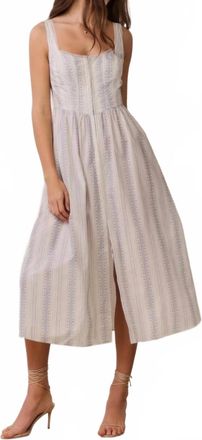 LoveShackFancy Majory Cotton Bustier Midi Dress In Cinched Blue