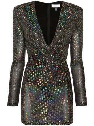 Nissa long-sleeve sequined minidress - Black