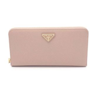 Prada Pre-owned Wallets, female, Brown, Size: ONE SIZE Pre-owned Saffiano Leather Zip Around Wallet