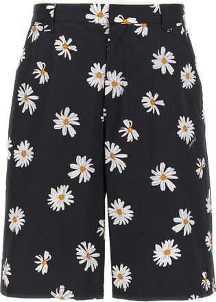Moschino Black Margherite print bermuda shorts