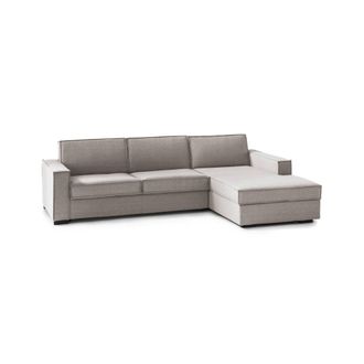 Dmora Sofa Cama Adelia, Sof&aacute; De Esquina, 100% Made In Italy, Sof&aacute; Con Apertura Giratoria, Pen&iacute;nsula Contenedor Derecha, Con Reposabrazos Delgados, Cm 260x95