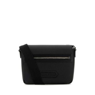 Tom Ford Black Leather Small Traveller Crossbody Bag