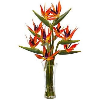 Nearly Natural Large Bird of Paradise in Vase in Red/green at Nordstrom
