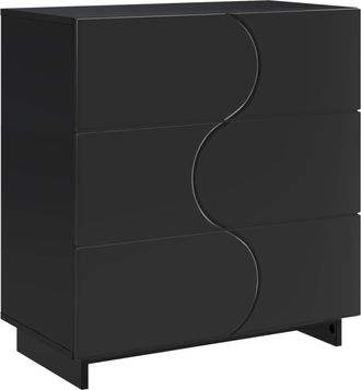 vidaXL Aparador Negro 70 X 38 X 75 Cm Madera De Ingenier&iacute;a Vidaxl