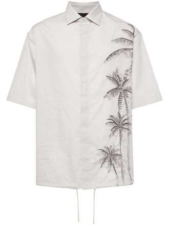 Emporio Armani T-shirt met geborduurde palm - Grijs
