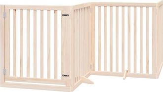 vidaXL Dog Gate with Door Foldable 10 Panels 800 cm Poplar Wood vidaXL