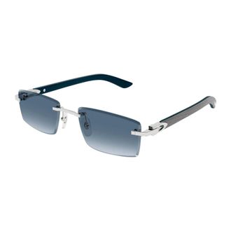 Cartier Sunglasses, male, Gray, Size: 56 MM Rectangle Sunglasses