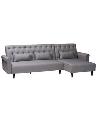 Baxton Studio Chesterfield Retro-Modern Fabric Upholstered Convertible Sleeper Sofa