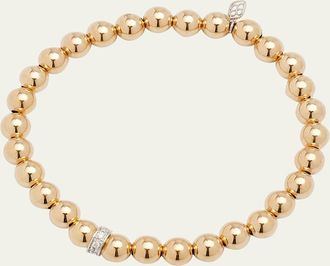 Sydney Evan 14k Beaded Diamond Wheel Bracelet