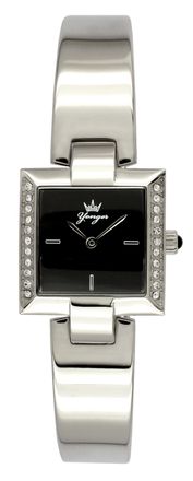Yonger & Bresson Womens and Black Dial Silver Stainless Steel Watch - One Size
