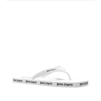 Palm Angels Womens White Rubber Slides Shoe