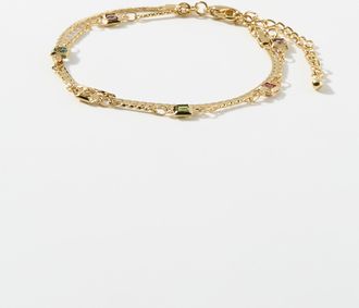 Simons Womens Square and colourful stone bracelet